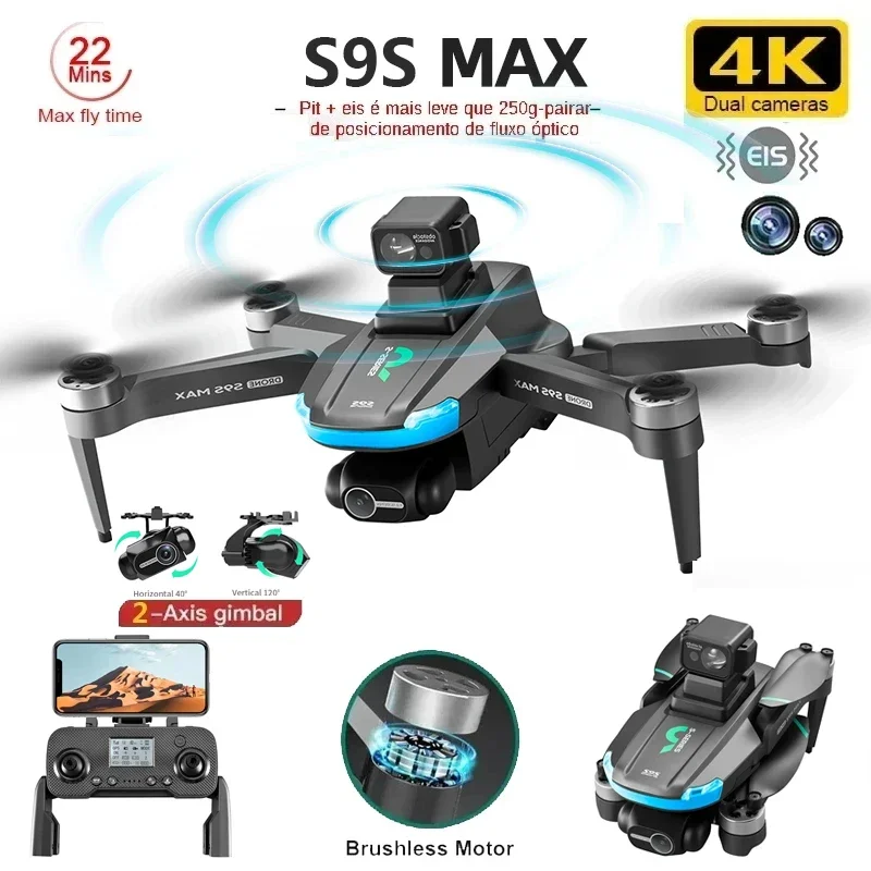 Drone Gimbal Brushless - Nuevo S9S MAX MINI Drone 4K