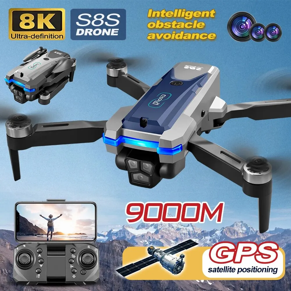 Drone Gimbal Brushless - Dron plegable S8S con GPS, 5G,