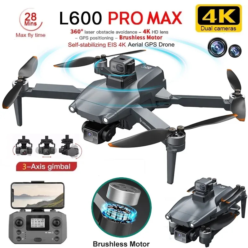 L600 PRO MAX GPS Drone profesi - Drone Gimbal Brushless reseña y precio